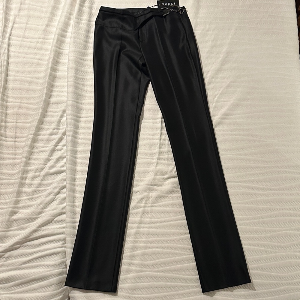 Gucci Midnight Black Satin Trousers